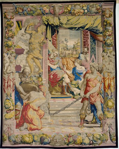 Joseph Explains to the Pharaoh His Dream of the Fat and Lean Cows, from the Sala dei Dugento by Francesco and Karcher, N Salviati